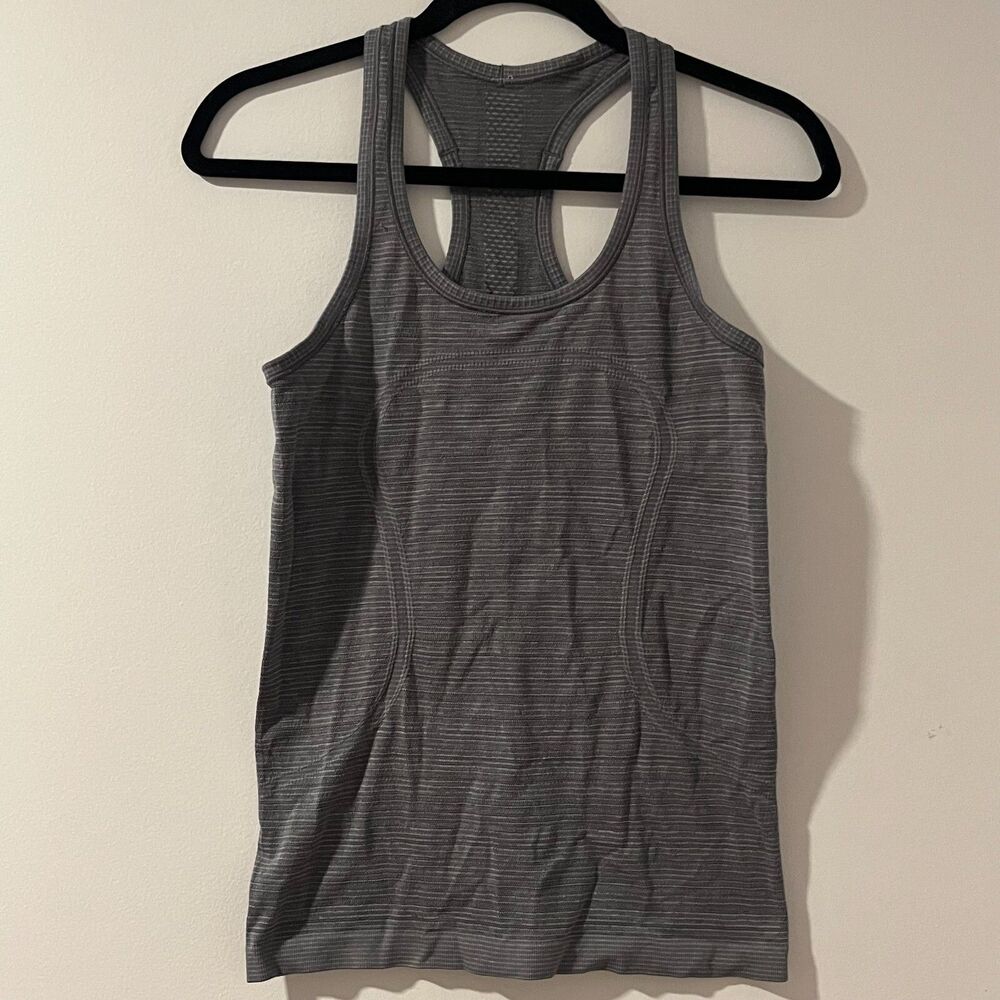 lululemon athletica Gray Striped Tank Top